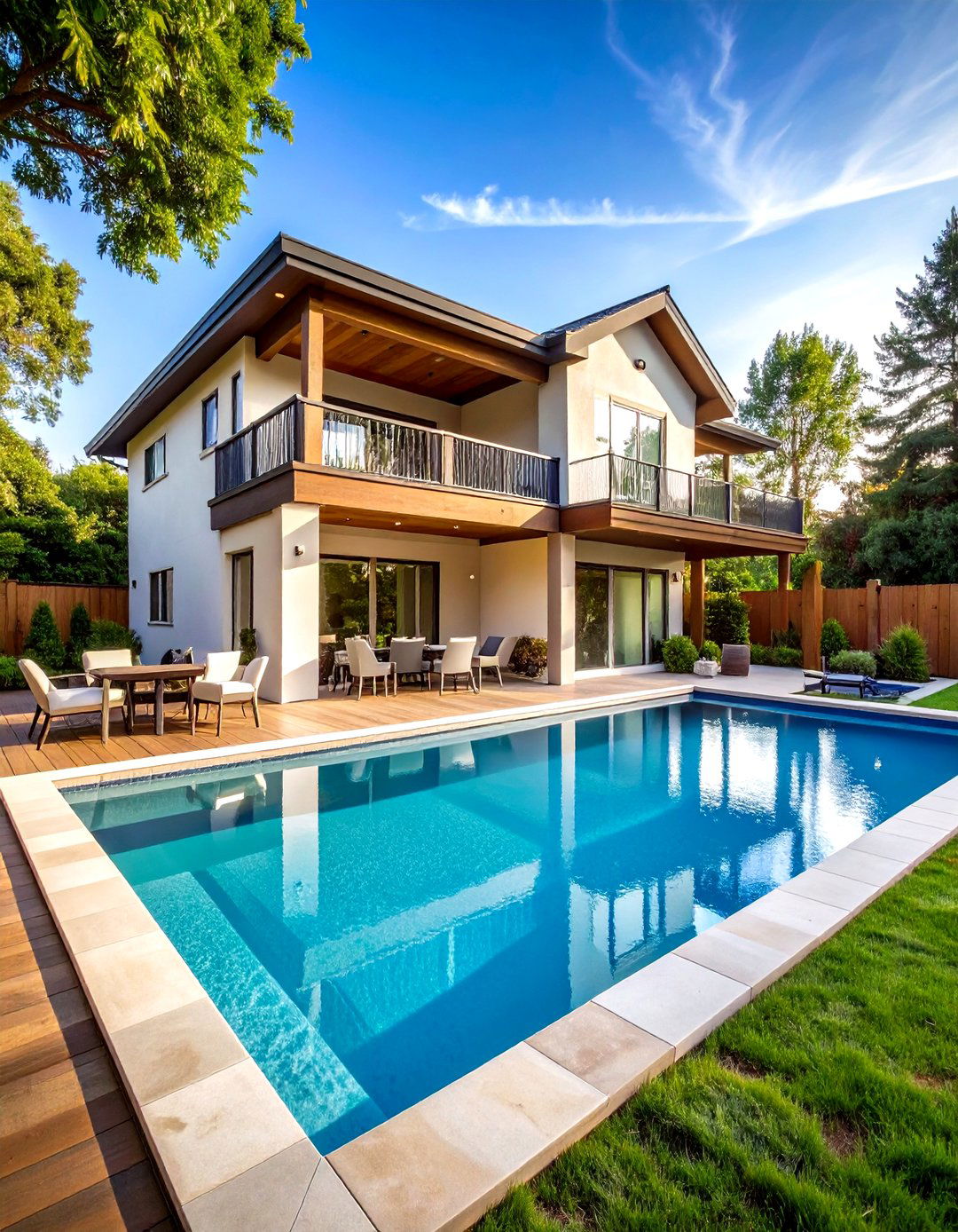 Rectangle Pool with Hot Tub Multi Level Deck Design - 20 Rectangle Pool With Hot Tub