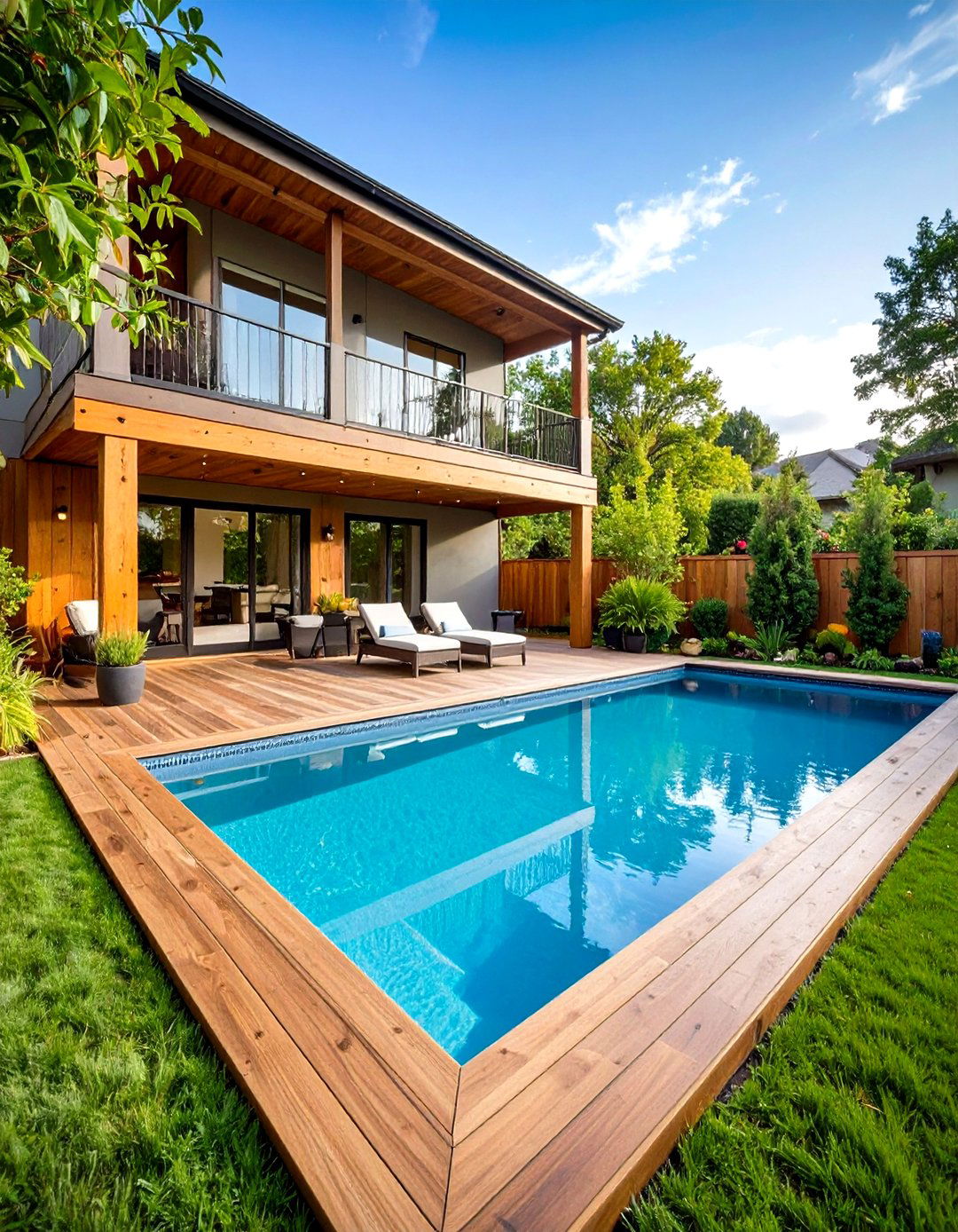 Rectangle Pool with Hot Tub Poolhouse Integration Design - 20 Rectangle Pool With Hot Tub
