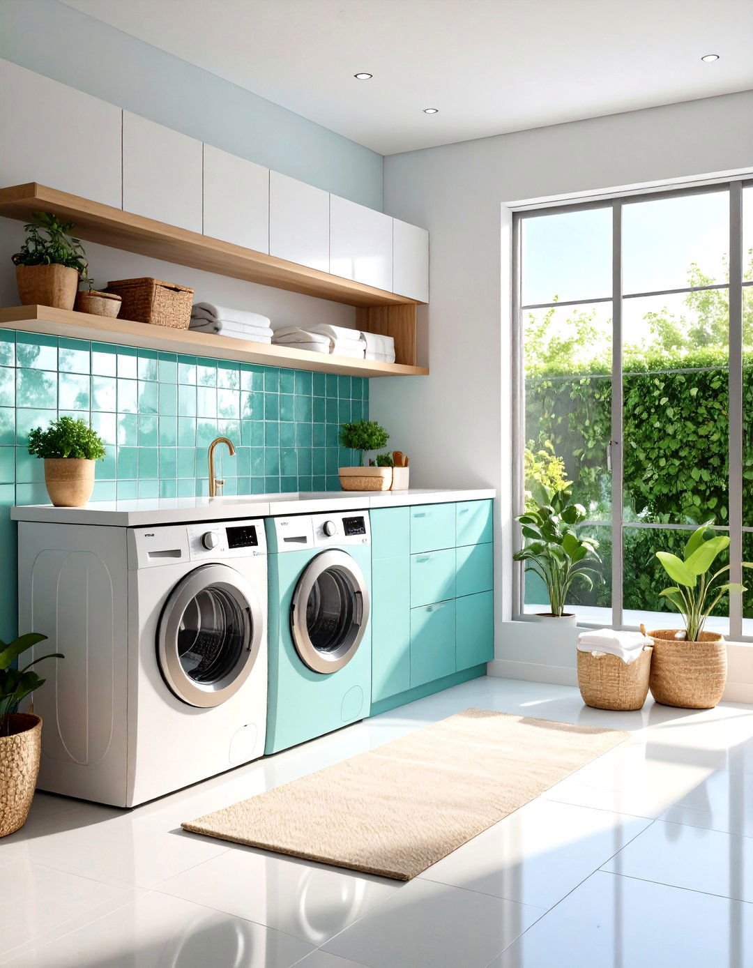Recycled Glass Eco Friendly Laundry Room Backsplash - 20 Laundry Room Backsplash Ideas