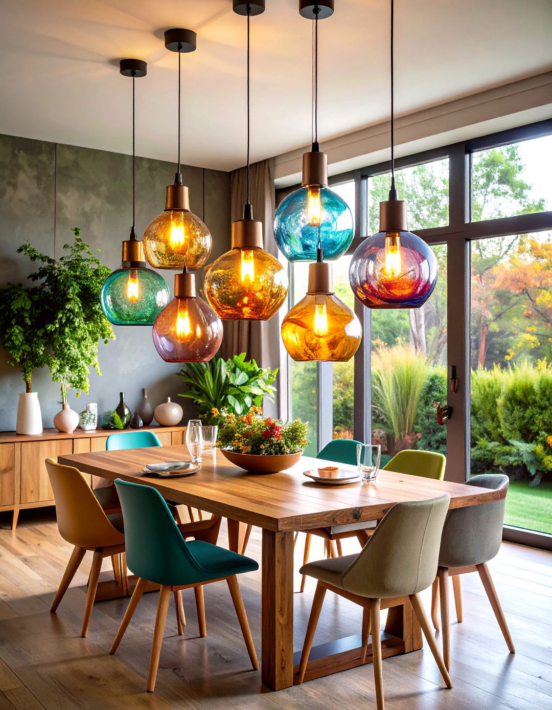 Recycled Glass Shades Champion Sustainable Dining Room Lighting - 20 Dining Room Lighting Ideas