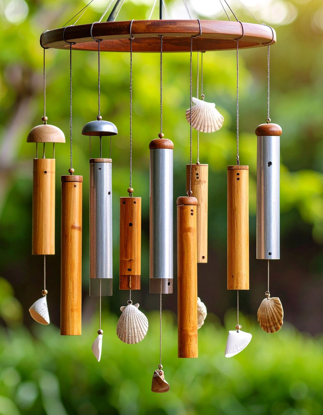 Recycled Material Garden Decor Wind Chimes - 20 Garden Decor Ideas