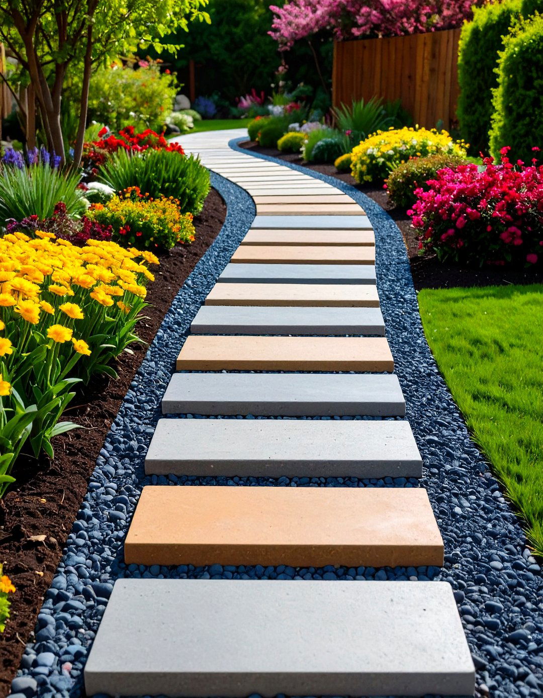 Recycled Materials Stepping Stones - 20 Stepping Stone Walkway Ideas