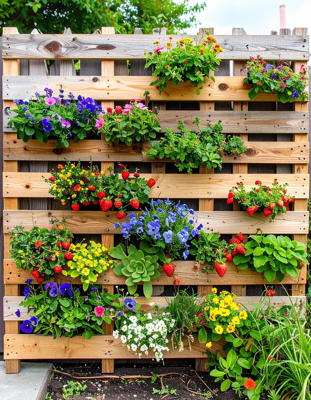 Recycled Pallet Garden Wall - 20 Garden Wall Ideas