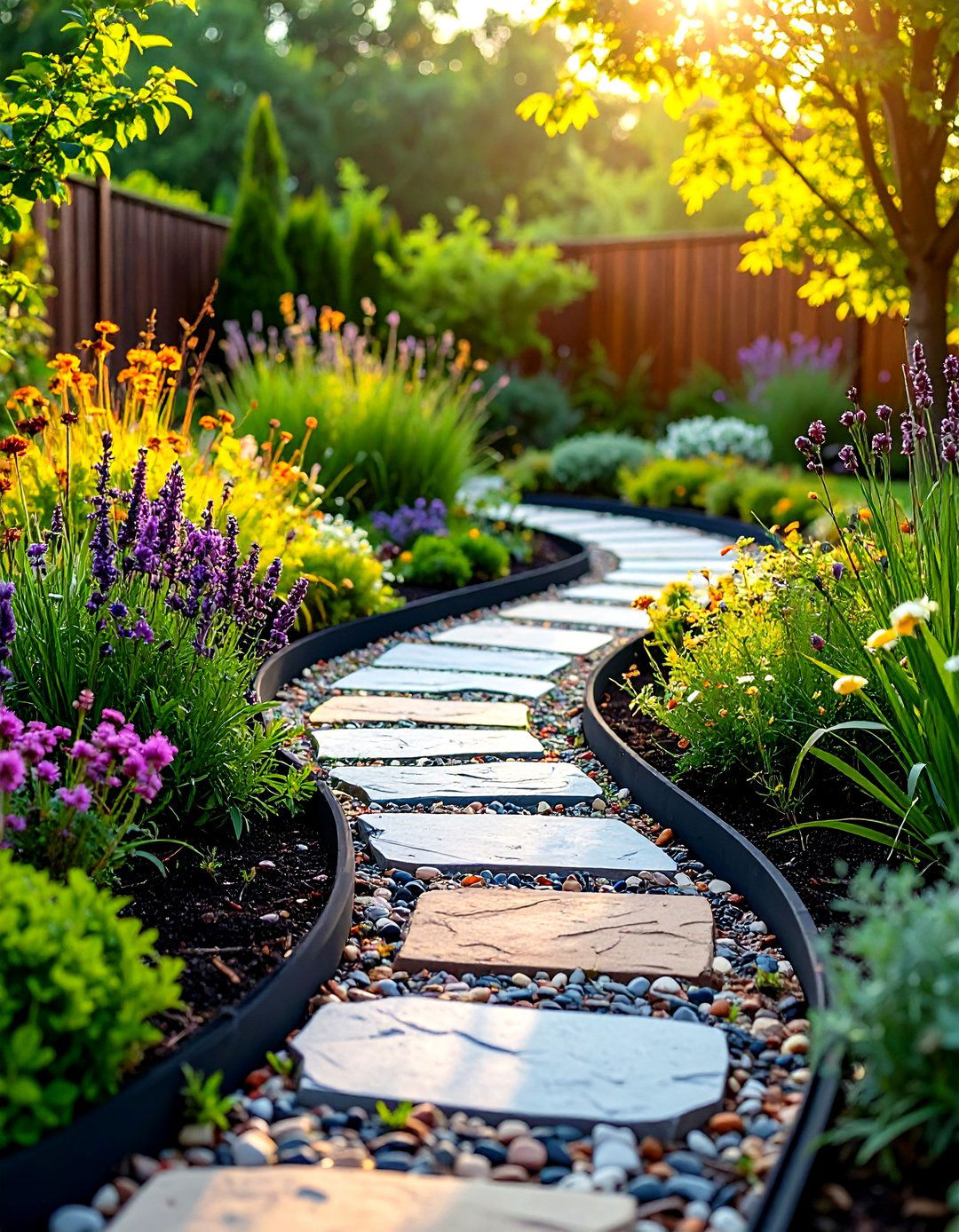 Recycled Rubber Garden Edging with Eco Conscious Design - 20 Modern Garden Edging Ideas