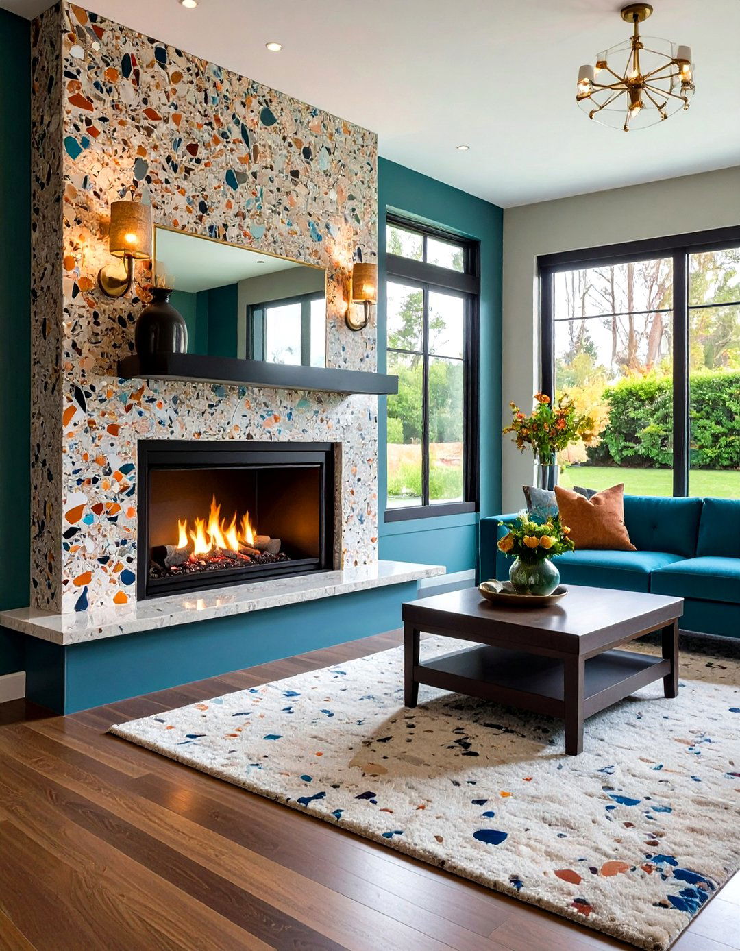 Recycled Steel Geometric Fireplace Backsplash Eco Edge - 20 Fireplace Backsplash Ideas