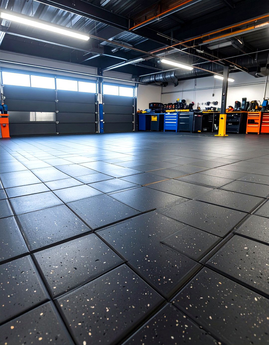 Recycled Tire Rubber Tiles for Eco Friendly Resilience - 20 Garage Flooring Ideas