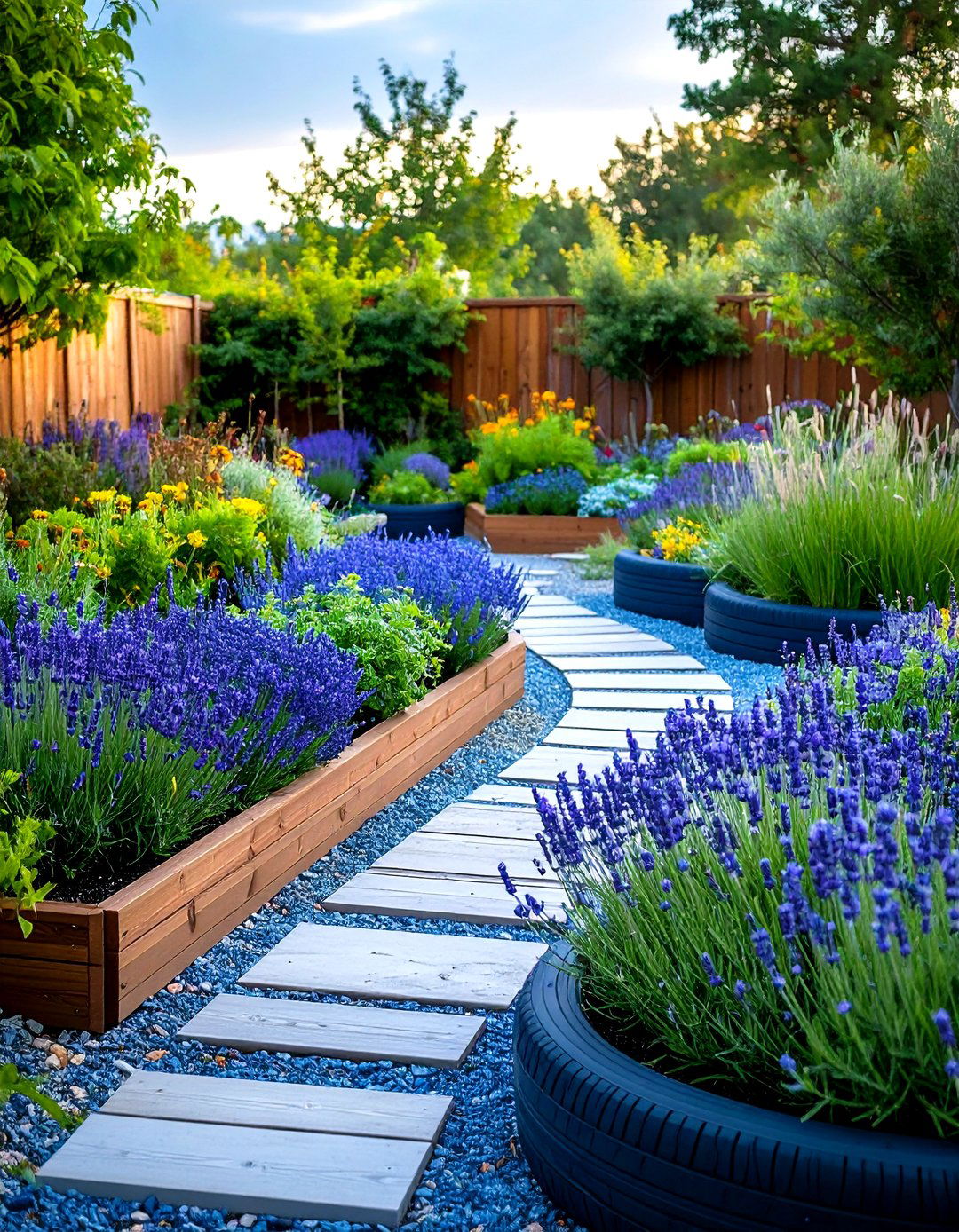 Recycled Tyre Productive Kitchen Garden - 20 Recycled Tyre Garden Art Ideas