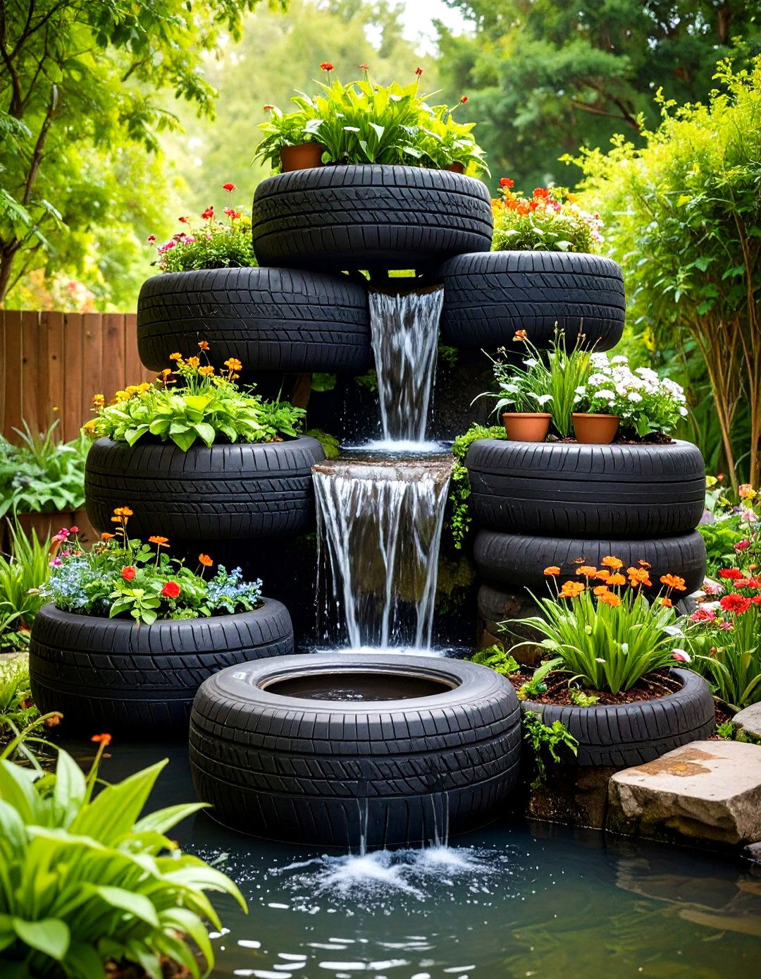 Recycled Tyre Safari Adventure Playground - 20 Recycled Tyre Garden Art Ideas