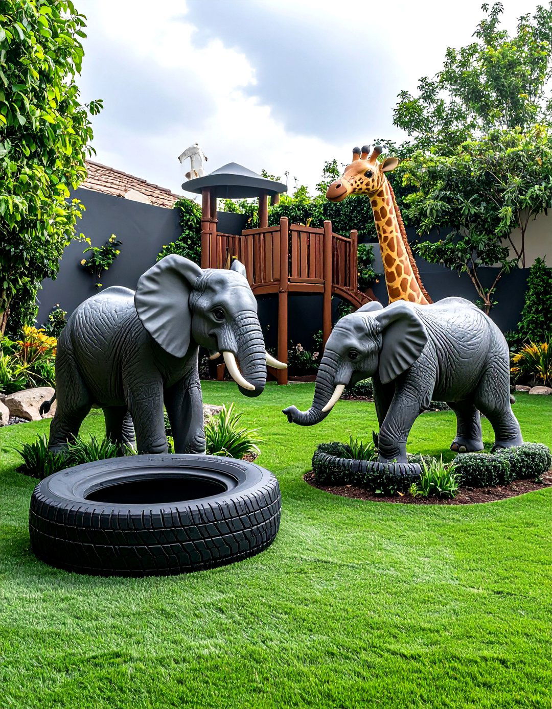 Recycled Tyre Seasonal Celebration Display - 20 Recycled Tyre Garden Art Ideas