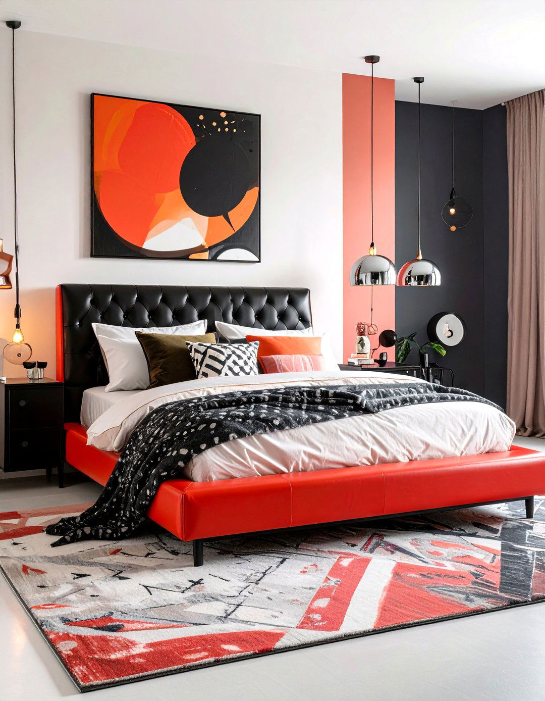 Red Black and White Pop Art Bedroom - 20 red black and white bedroom ideas