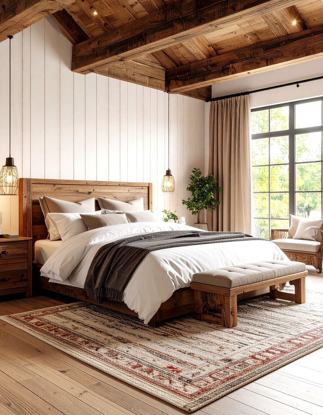 Red Black and White Rustic Modern Barn - 20 red black and white bedroom ideas
