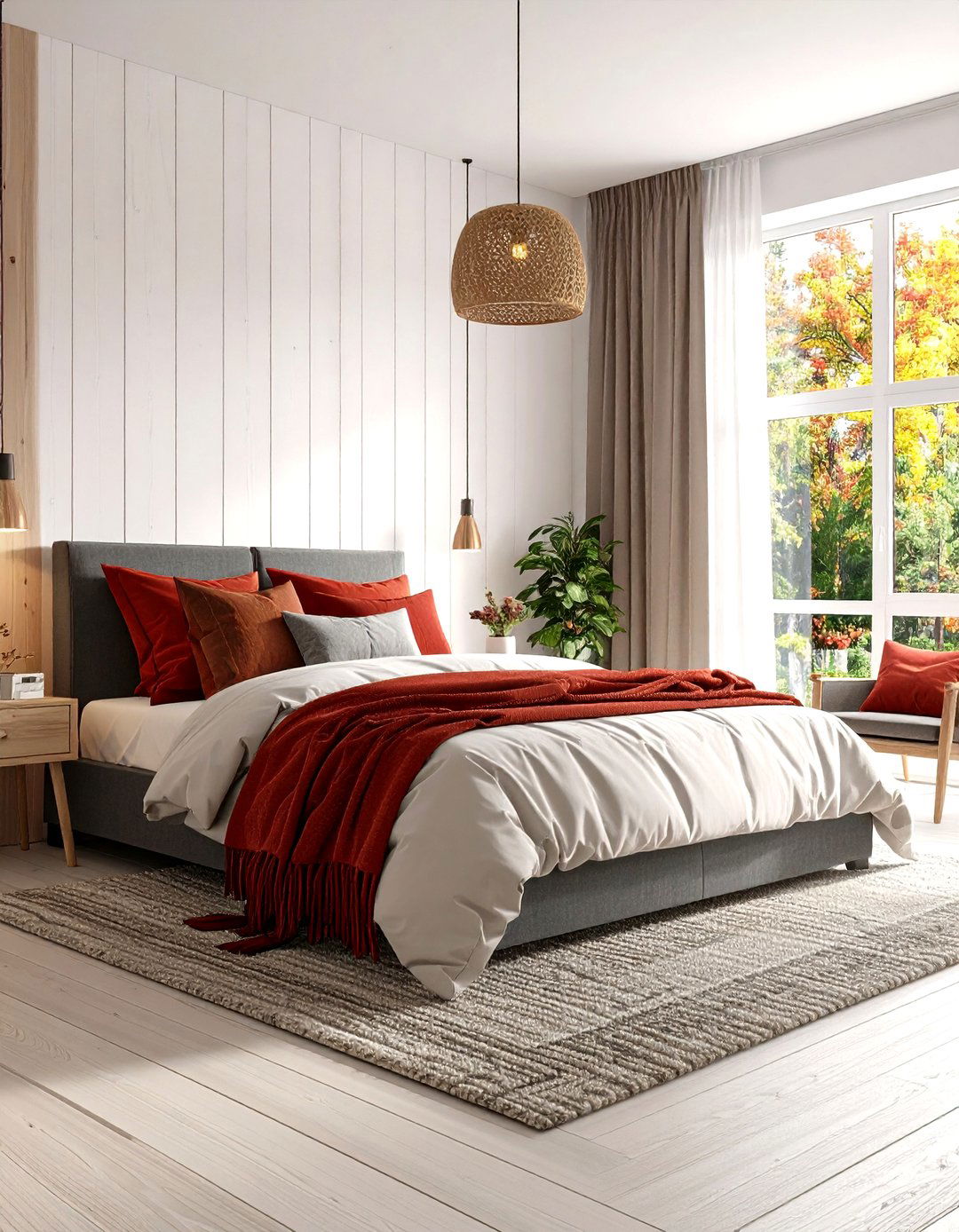 Red Black and White Scandi Edge Sanctuary - 20 red black and white bedroom ideas