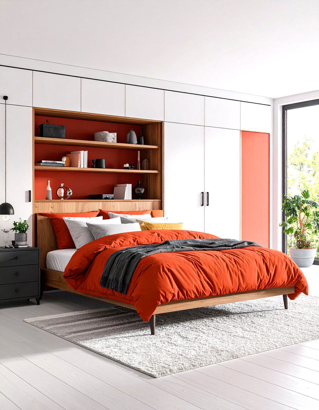 Red Black and White Smart Storage Haven - 20 red black and white bedroom ideas