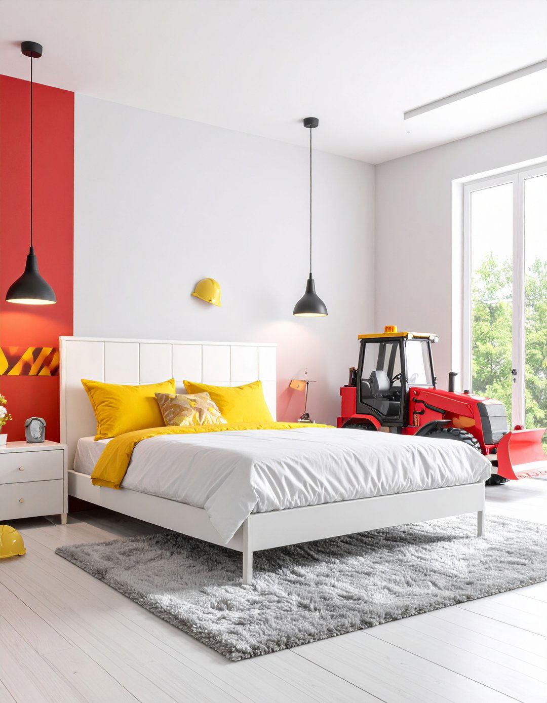 Red Boy Room Construction Site Manager Theme - 20 Red Boy Room Ideas