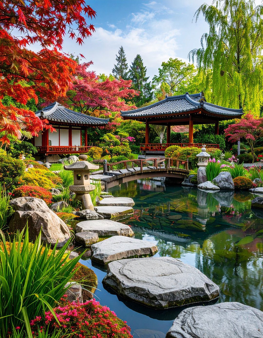 Red Lava Rock Japanese Garden Fusion - 20 Red Lava Rock Landscaping Ideas