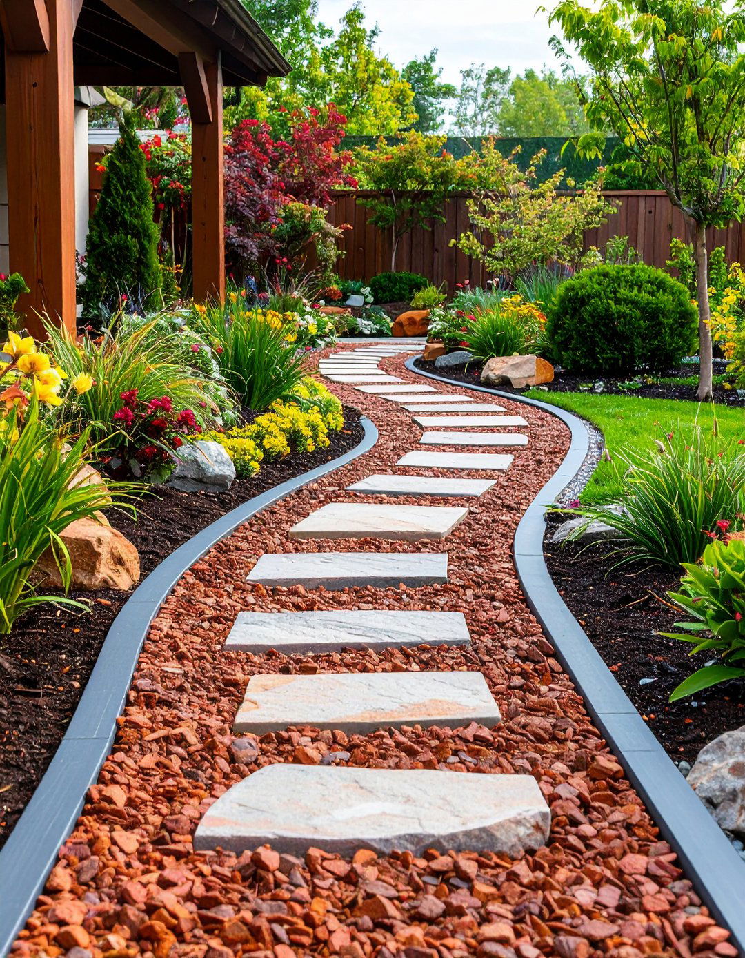 Red Lava Rock Pathway and Walkway Design - 20 Red Lava Rock Landscaping Ideas