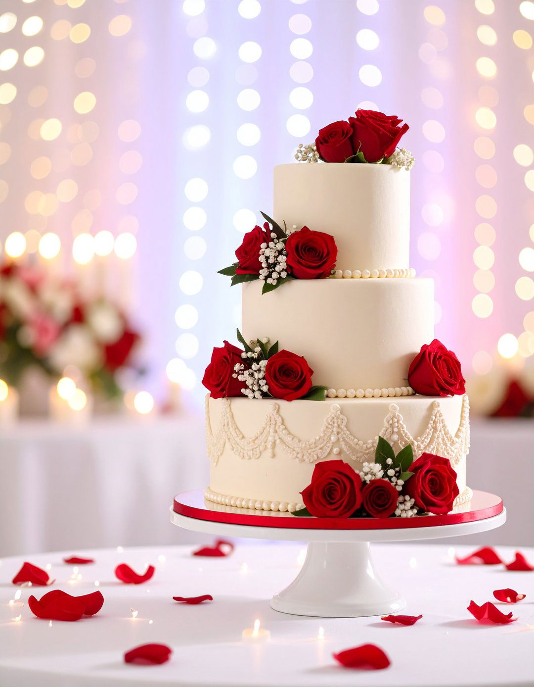 Red and Ivory Romantic Wedding Theme - 20 Red Wedding Theme Ideas