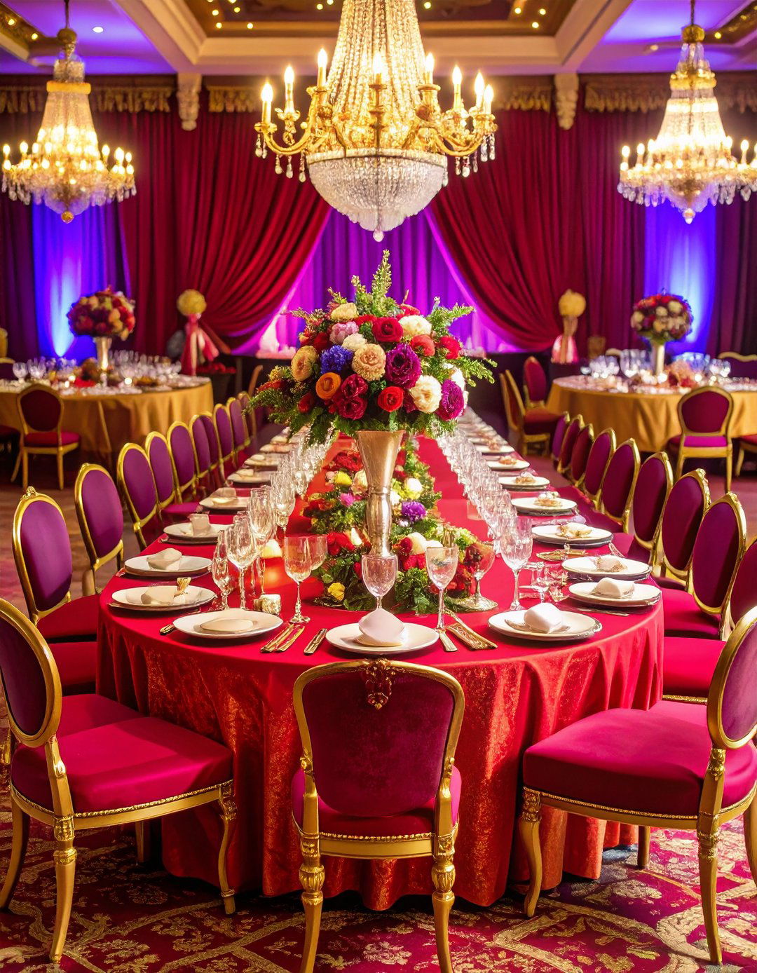 Red and Purple Regal Wedding Theme - 20 Red Wedding Theme Ideas
