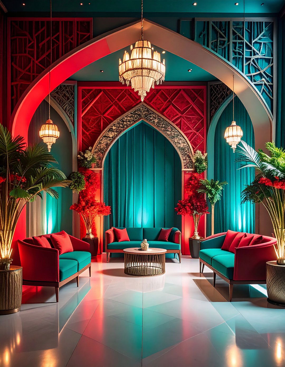 Red and Teal Bold Wedding Theme - 20 Red Wedding Theme Ideas