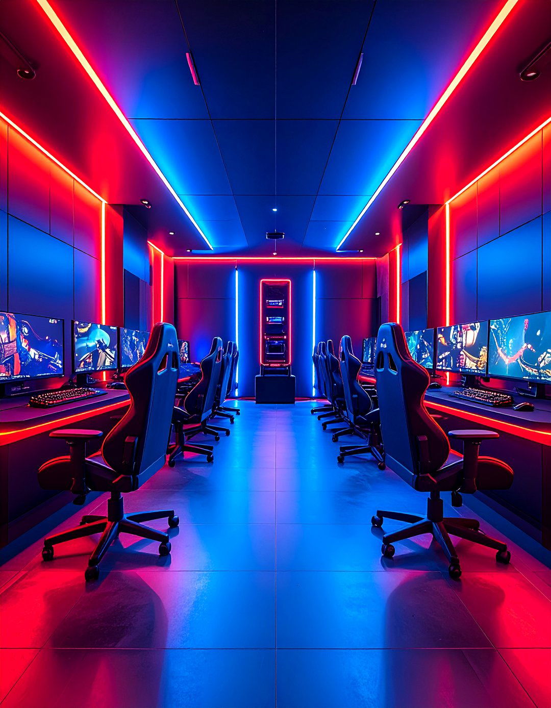 Red vs Blue Duel Zone - 20 Game Room Paint Ideas