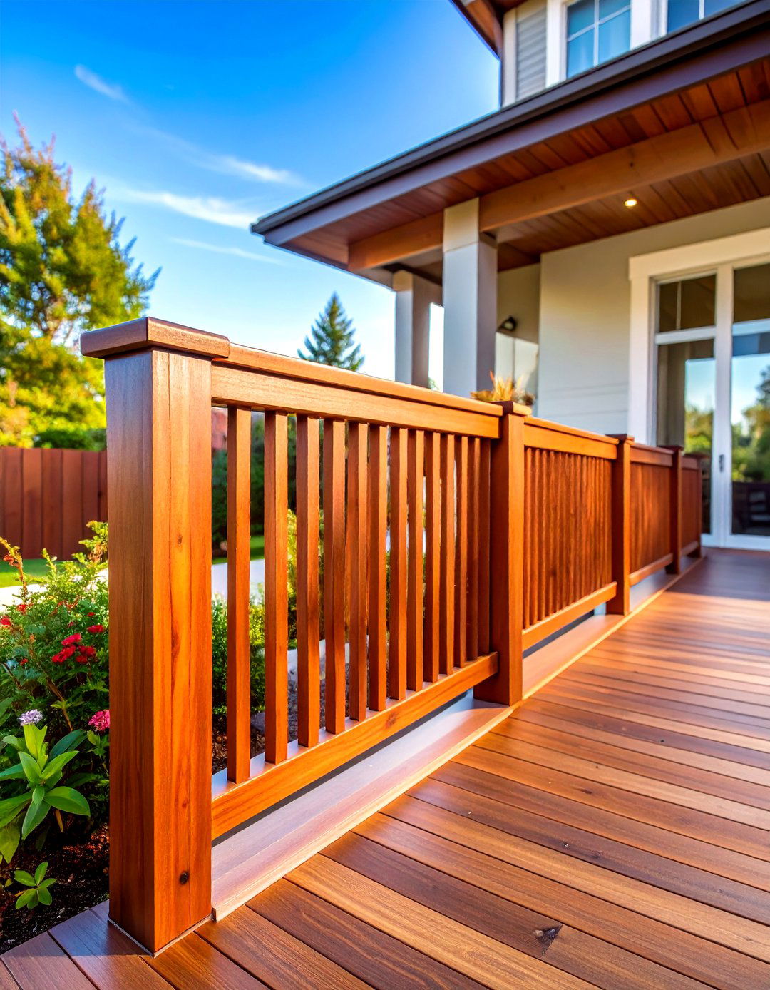 Redwood Deck Railing Construction - 20 Wood Deck Railing Ideas