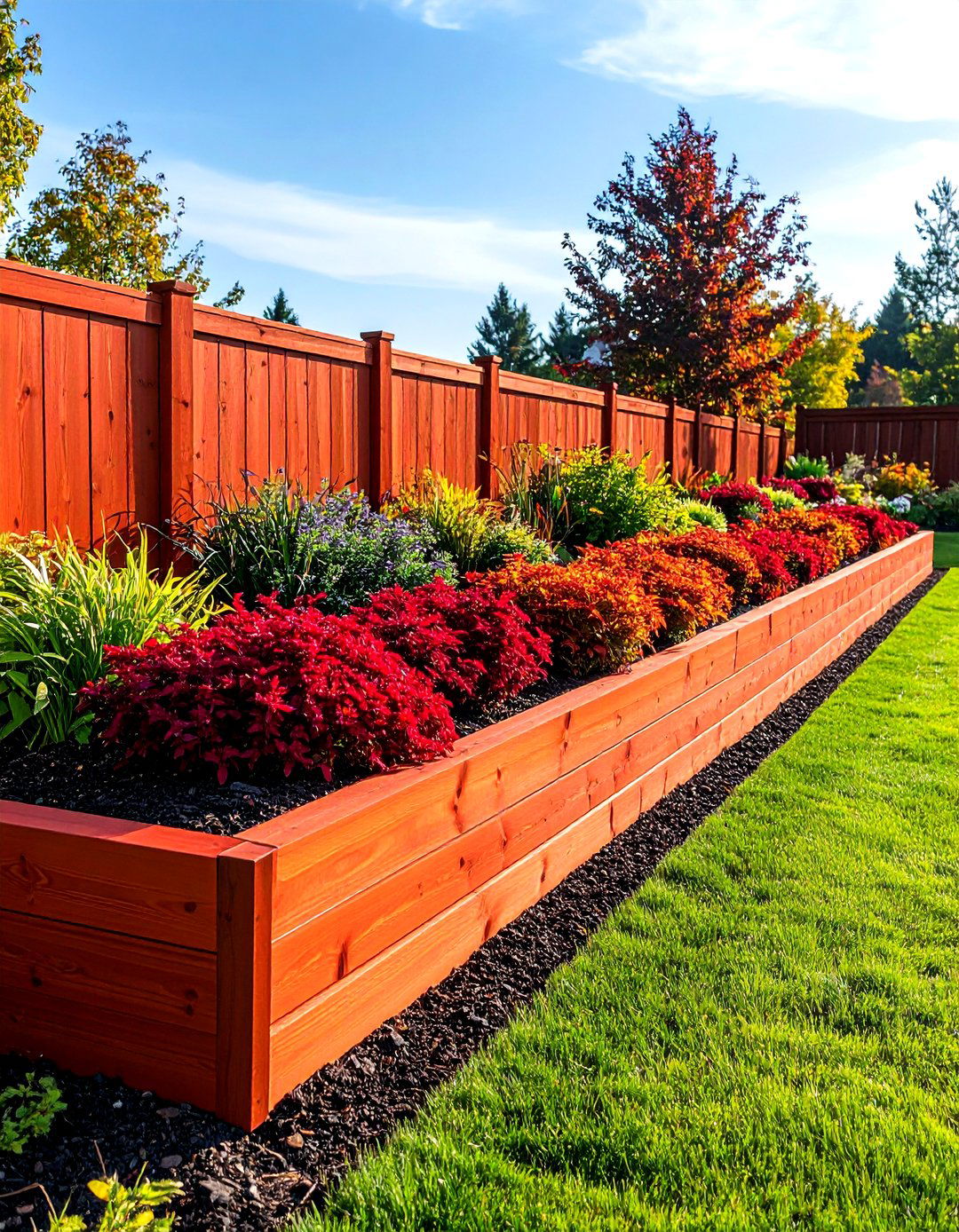 Redwood Retaining Wall for Premium Durability - 20 Wood Retaining Wall Ideas