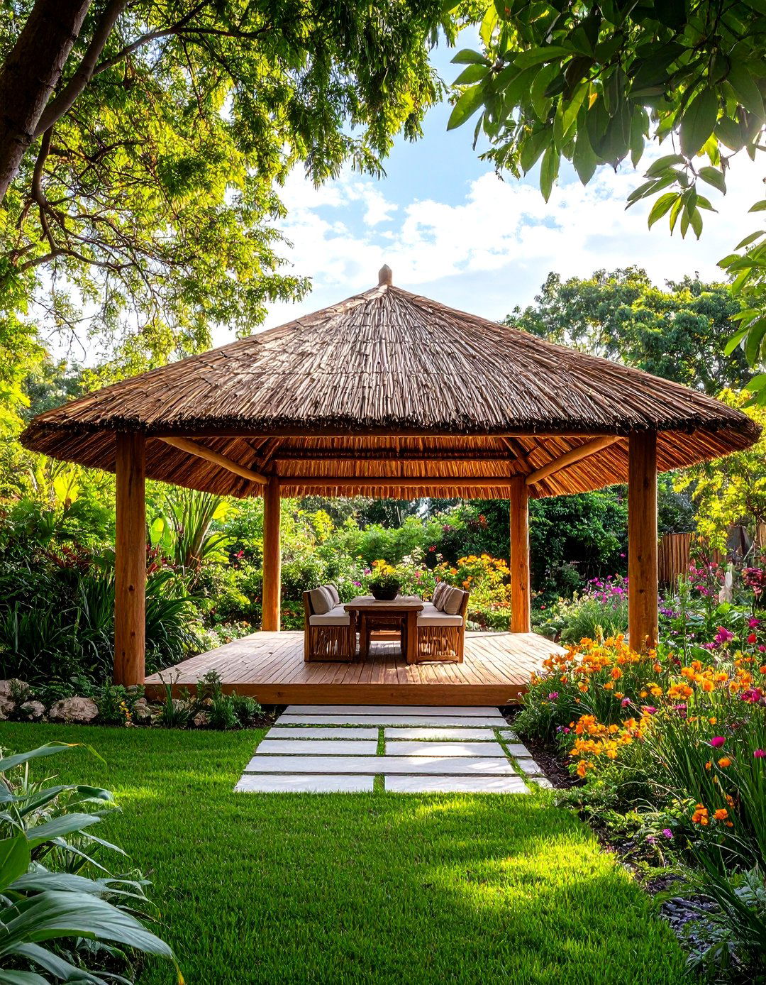 Reed and Natural Material Pergola Roof - 20 Pergola Roof Ideas