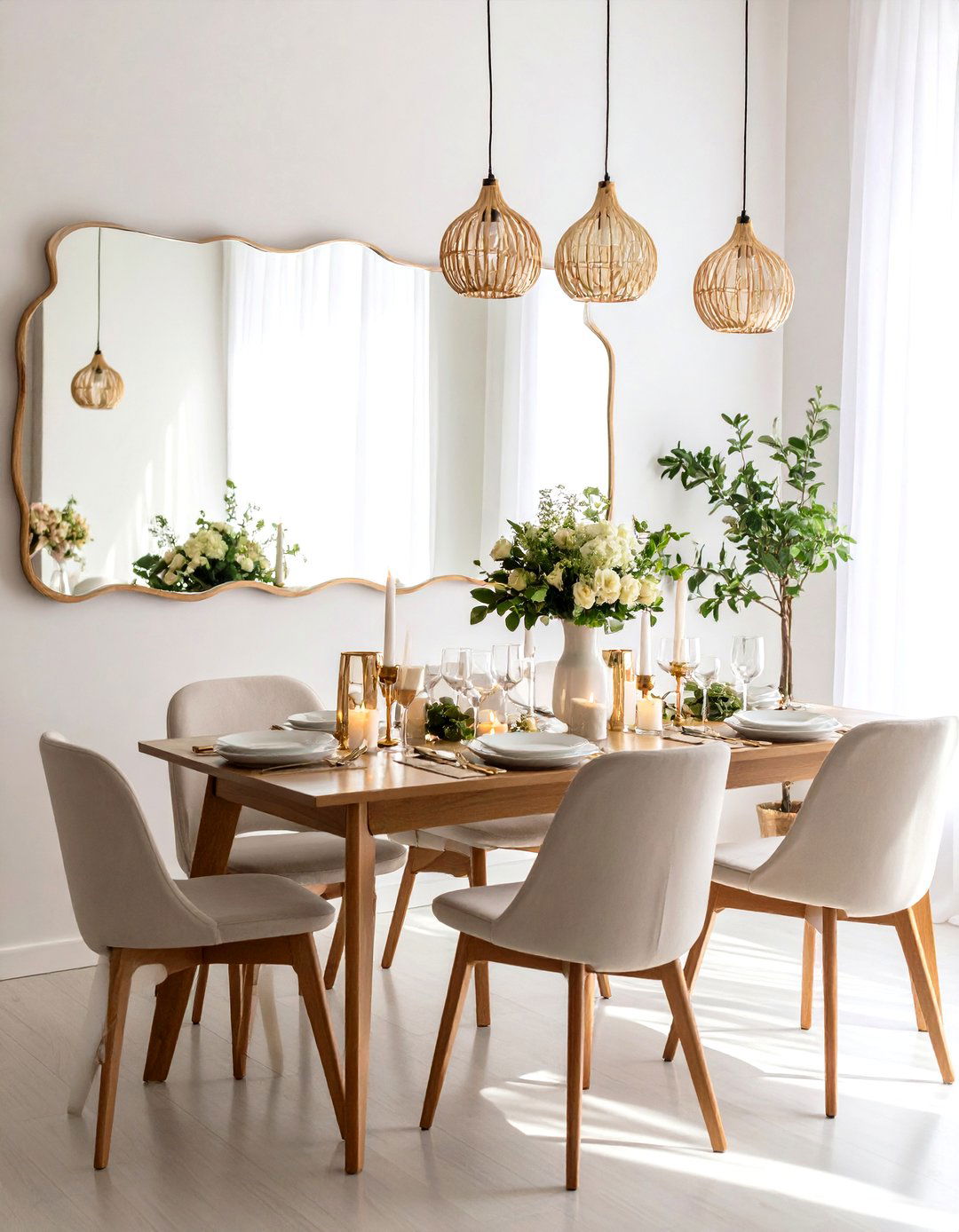 Reflect Space with Trendy Mirrors - 20 Dining Room Design Ideas