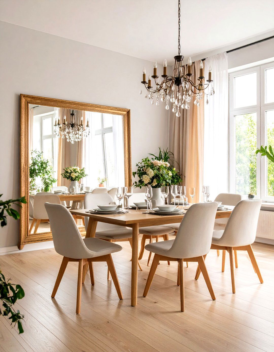 Reflective Dining Room Wall Mirrors - 20 Dining Room Wall Decor Ideas