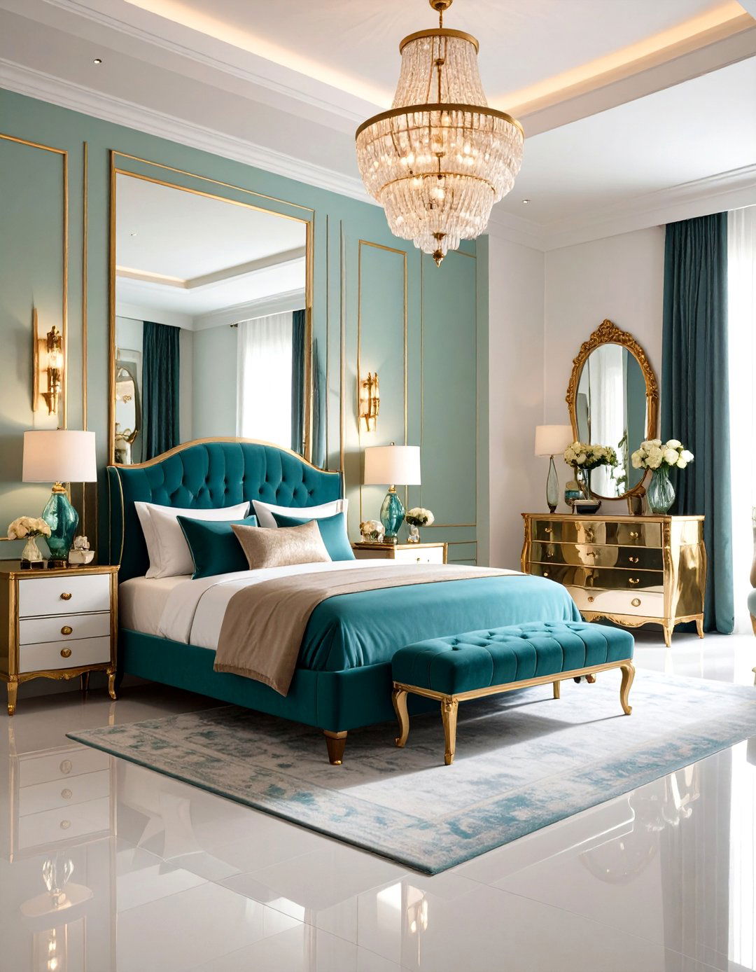Reflective Parisian Mirrored Themed Bedroom - 20 Parisian Themed Bedroom Ideas