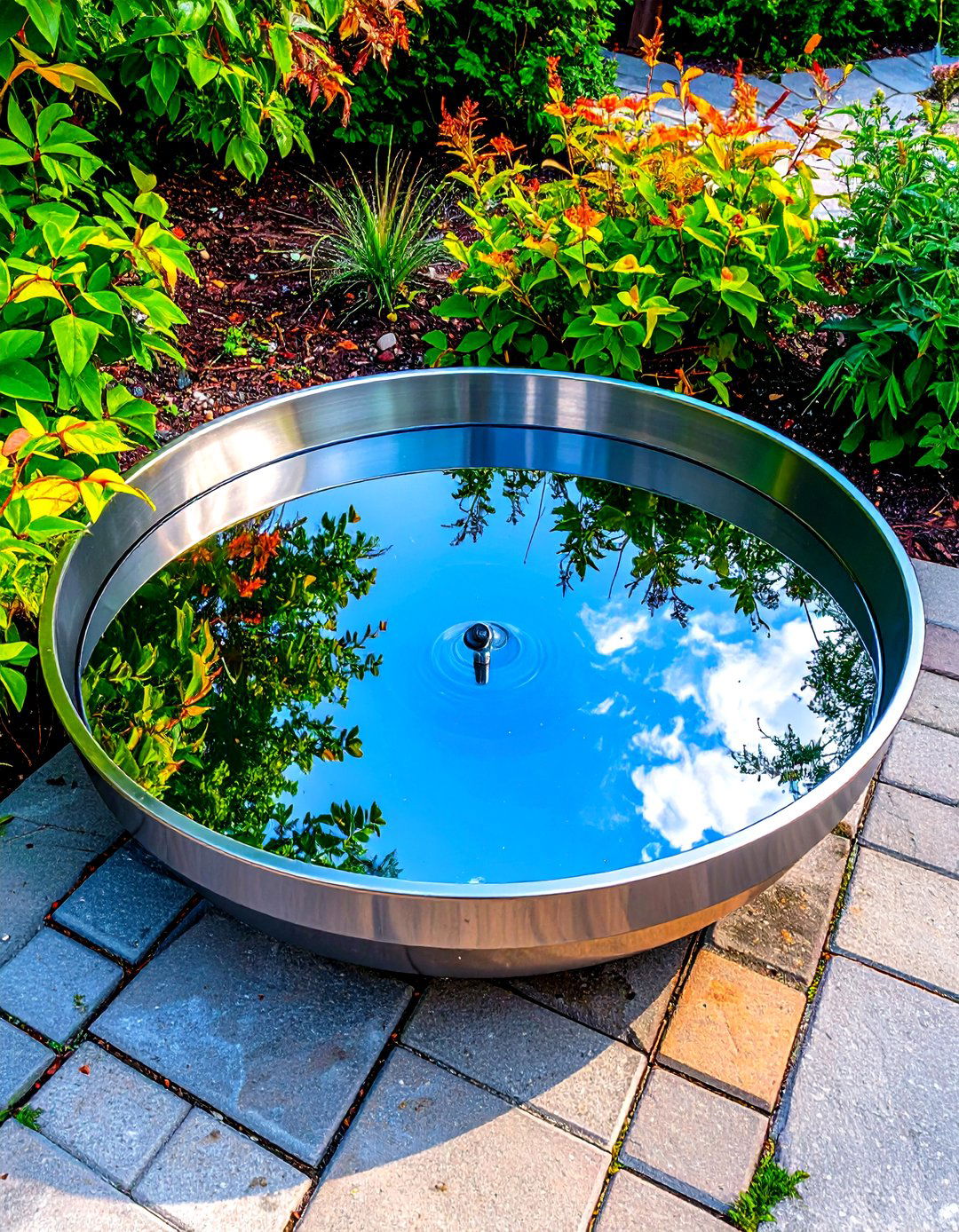 Reflective Water Dish Garden Art Threshold - 20 Garden Art Ideas