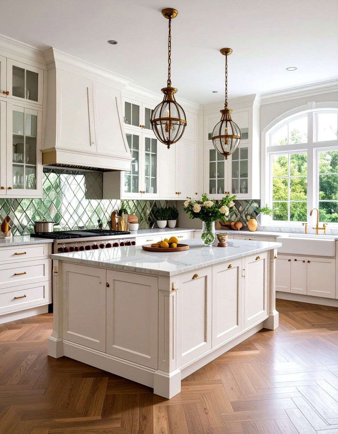 Reflective White Cabinet Kitchen Backsplash Mirror Surfaces - 20 White Cabinet Kitchen Backsplash Ideas
