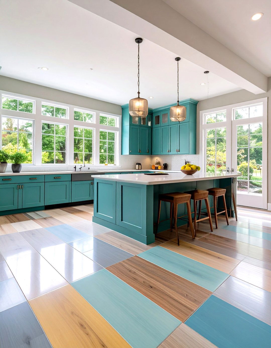 Refresh Flooring with Peel and Stick Vinyl Tiles - 20 Small Kitchen Ideas on a Budget