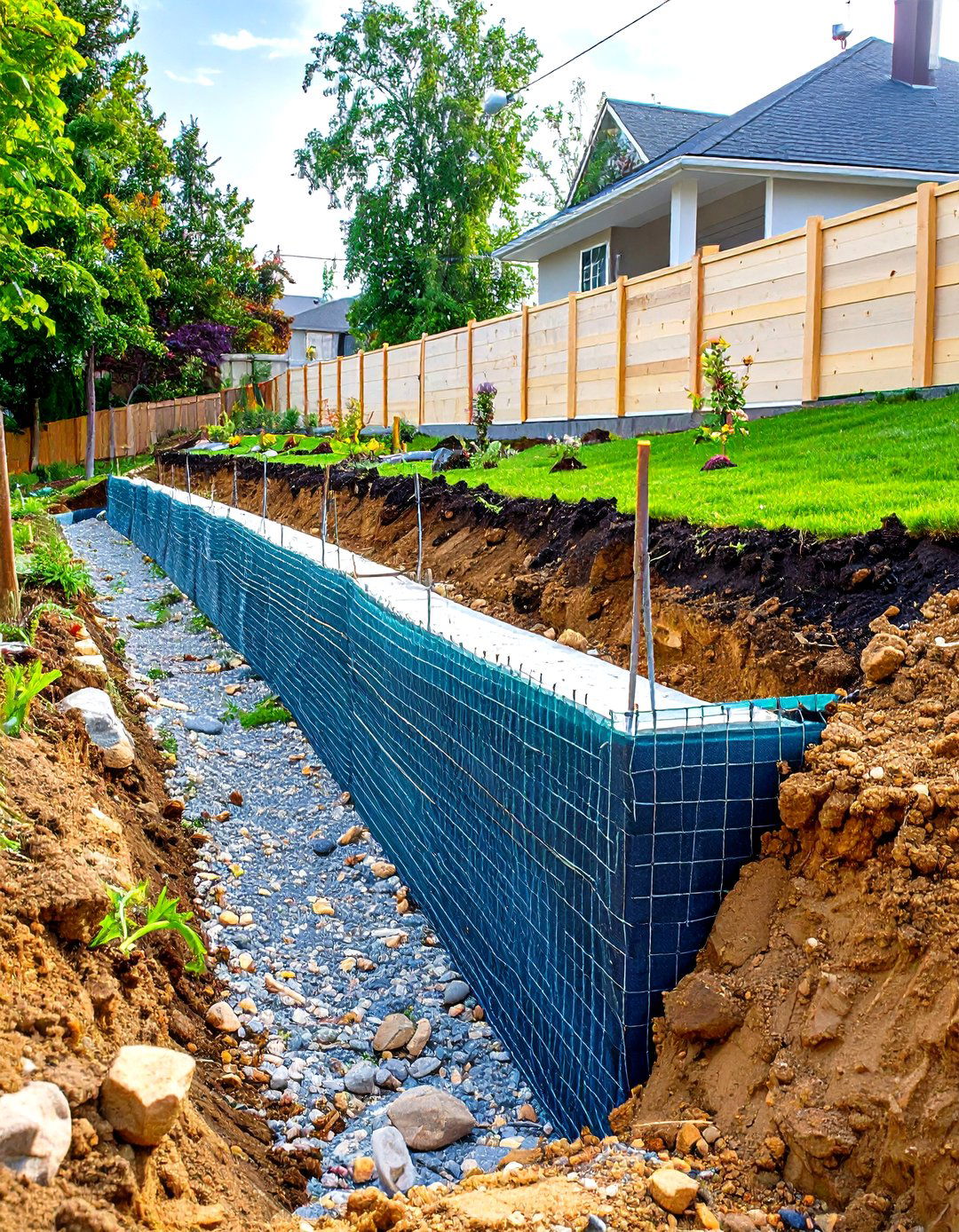Reinforced Soil Retaining Wall Installation - 20 Retaining Wall Ideas for Sloped Backyard