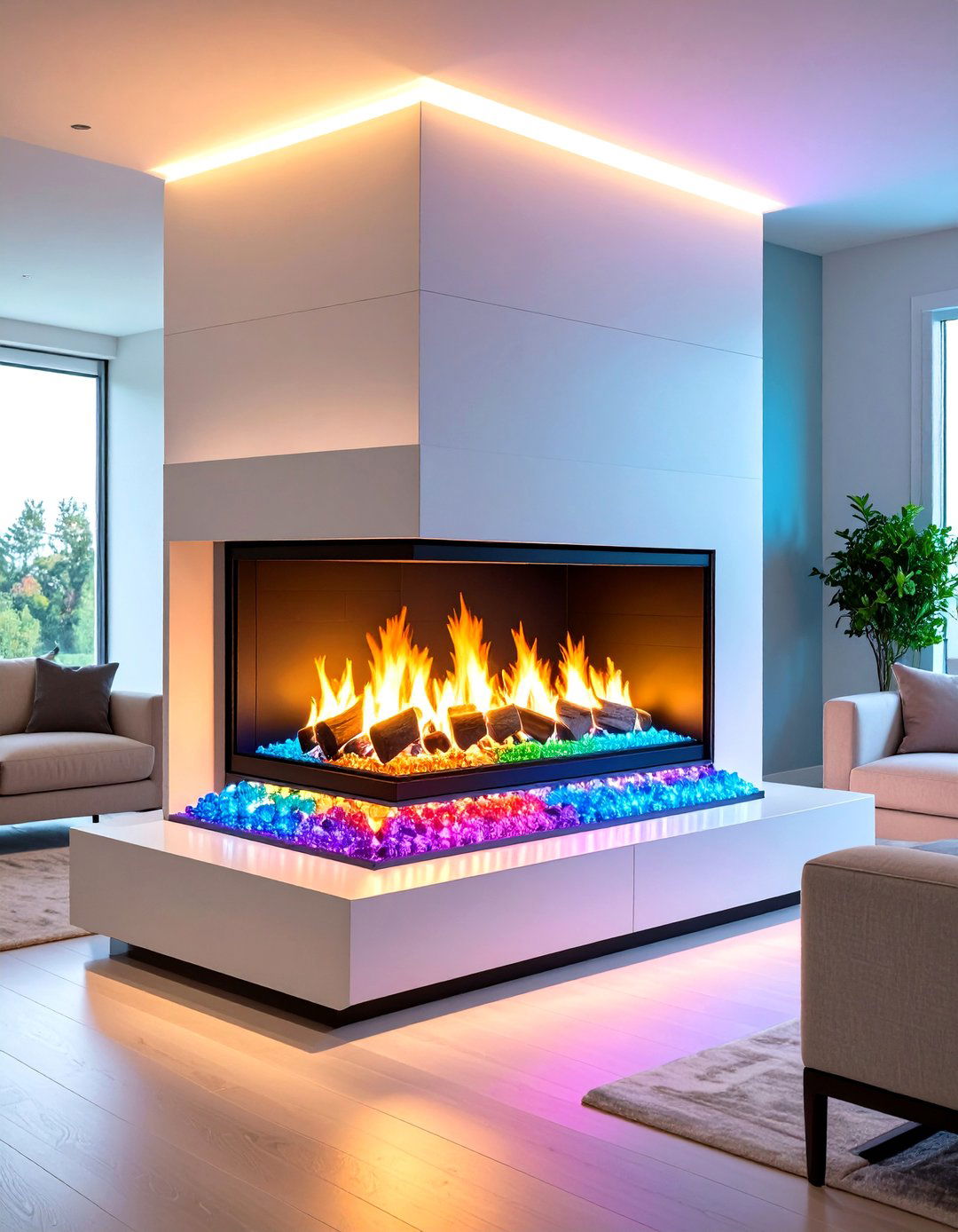 Remote Controlled Gas Double Sided Fireplace - 20 Double-sided Fireplace Ideas