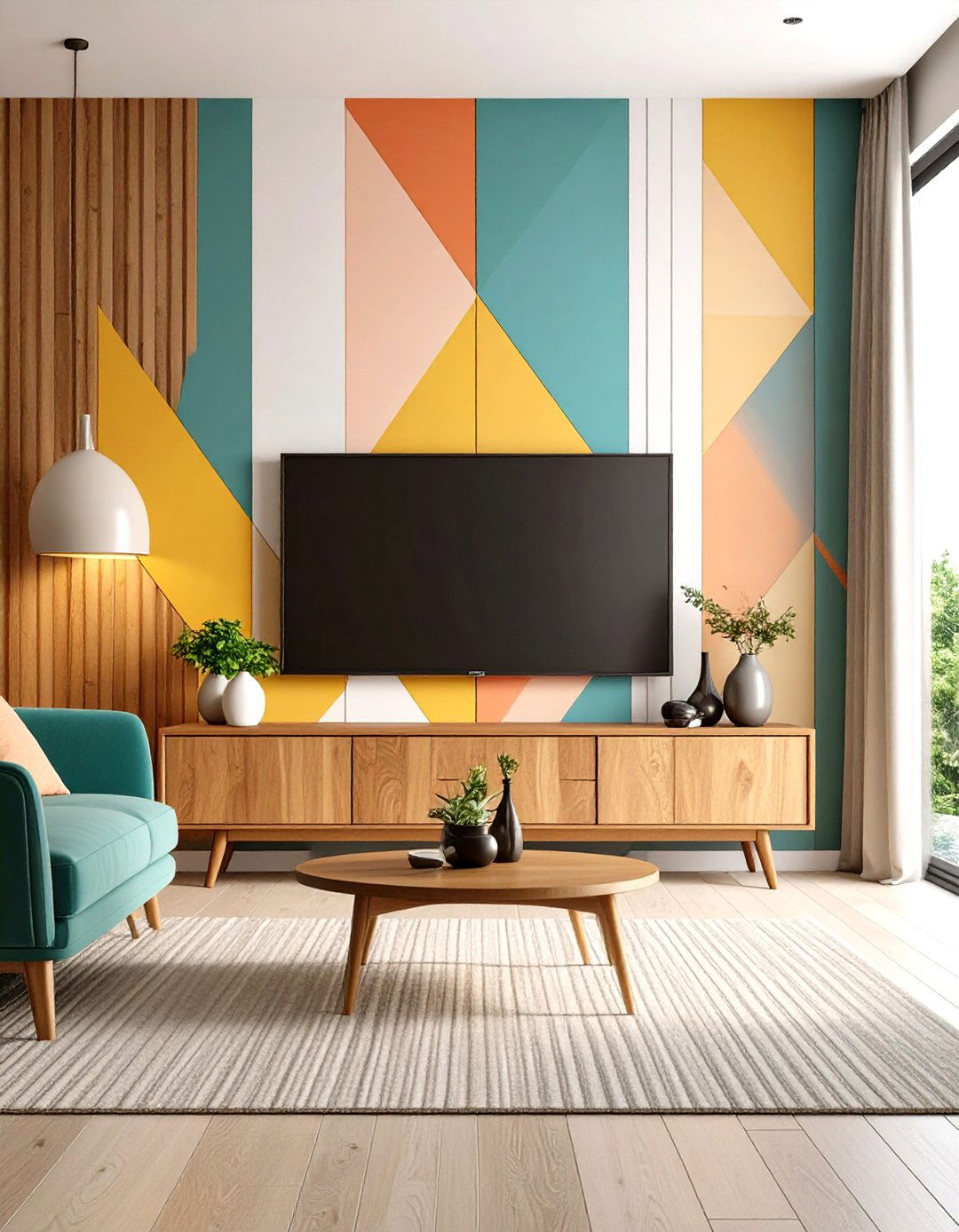 Removable Wallpaper Accent - 20 Tv Wall Ideas