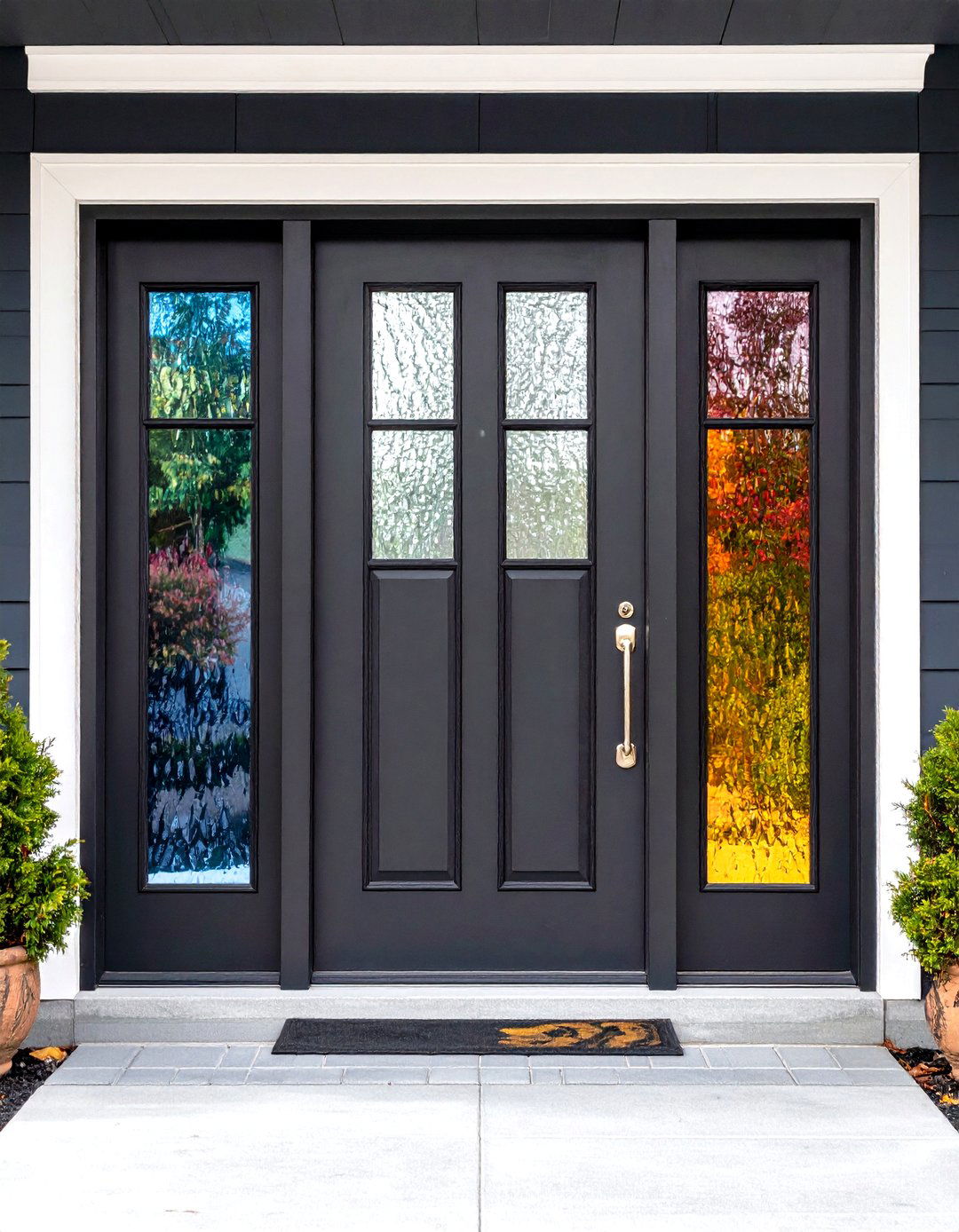 Replace Clear Inserts with Etched or Acid Frosted Glass - 20 Front Door Privacy Ideas