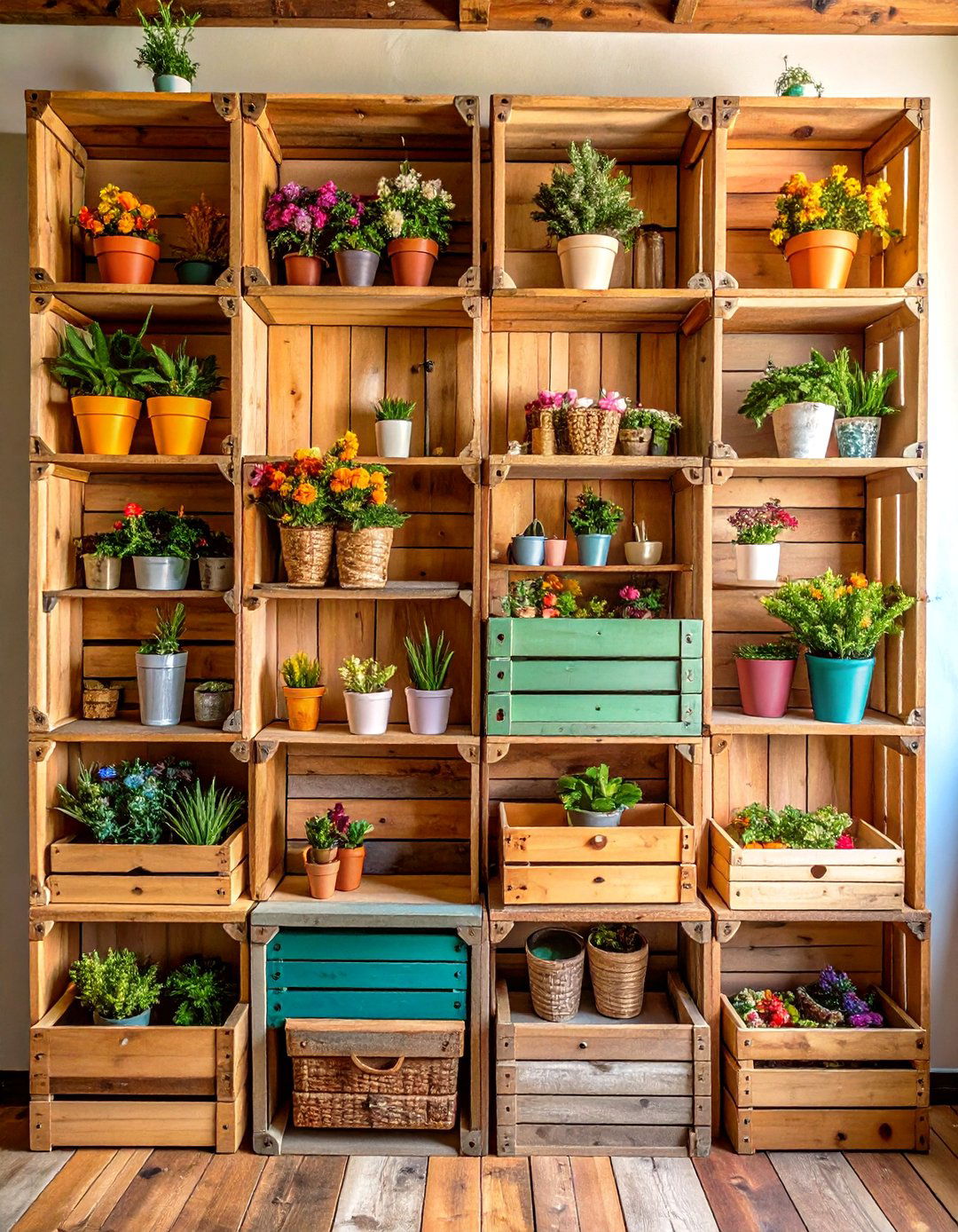 Repurposed Wooden Crates - 20 Small Craft Room Ideas