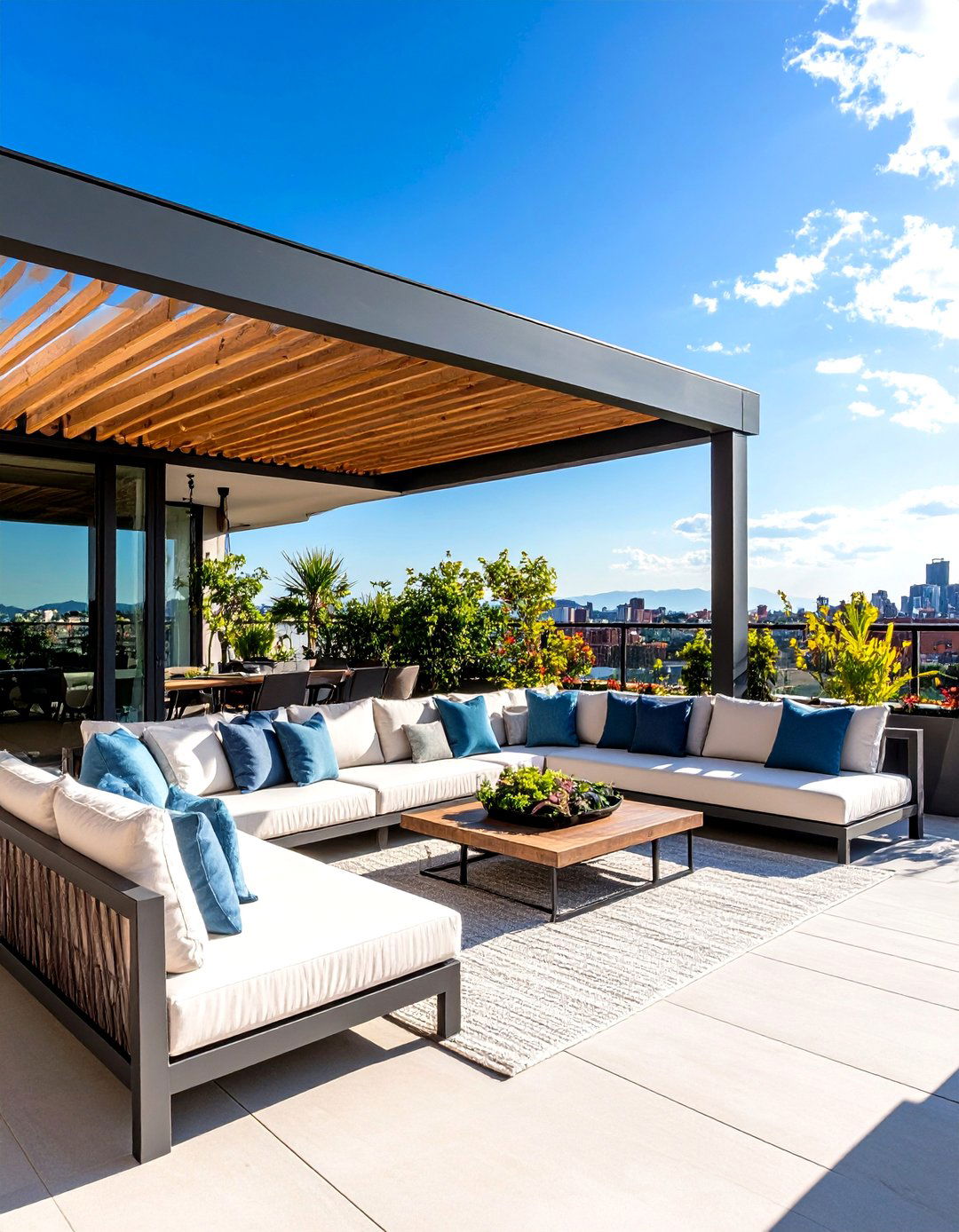 Residential Rooftop Modern Pergola Lounge - 20 Residential Rooftop Design Ideas