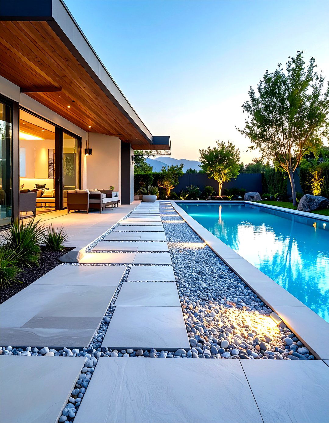Resin Bound Gravel Pool Walkway with Smooth Texture - 20 Pool Walkway Ideas