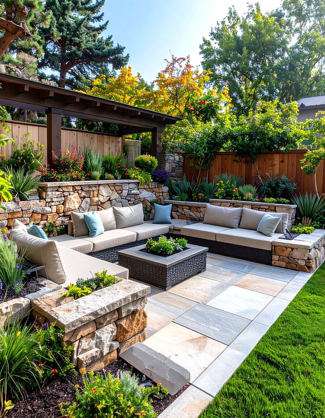 Retaining Patio Wall Garden Beds - 20 Patio Wall Ideas