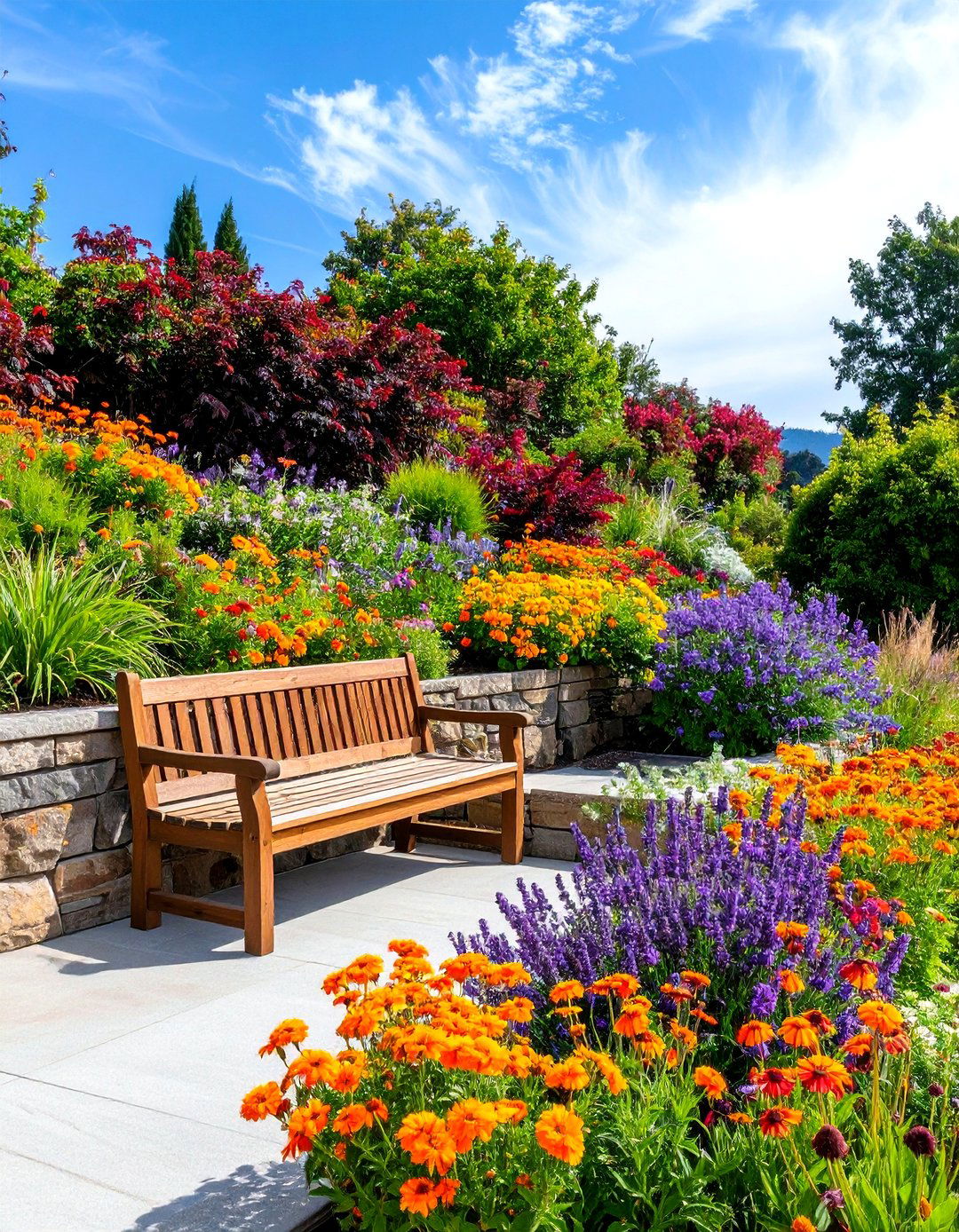 Retaining Wall Benches - 20 Sloped Garden Ideas