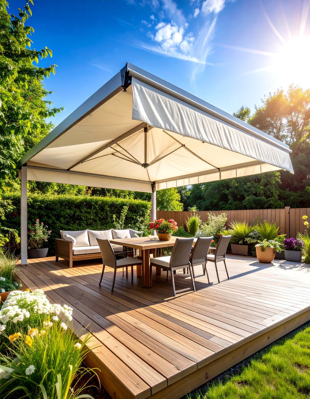 Retractable Awning Covered Deck Extension - 20 Covered Deck Ideas