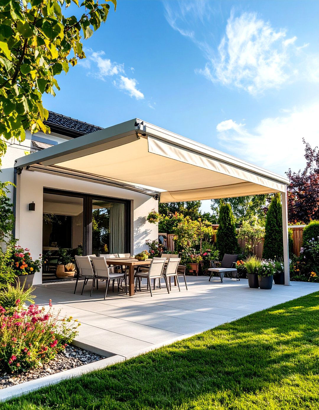 Retractable Canopy Car Porch Design - 20 Car Porch Design Ideas