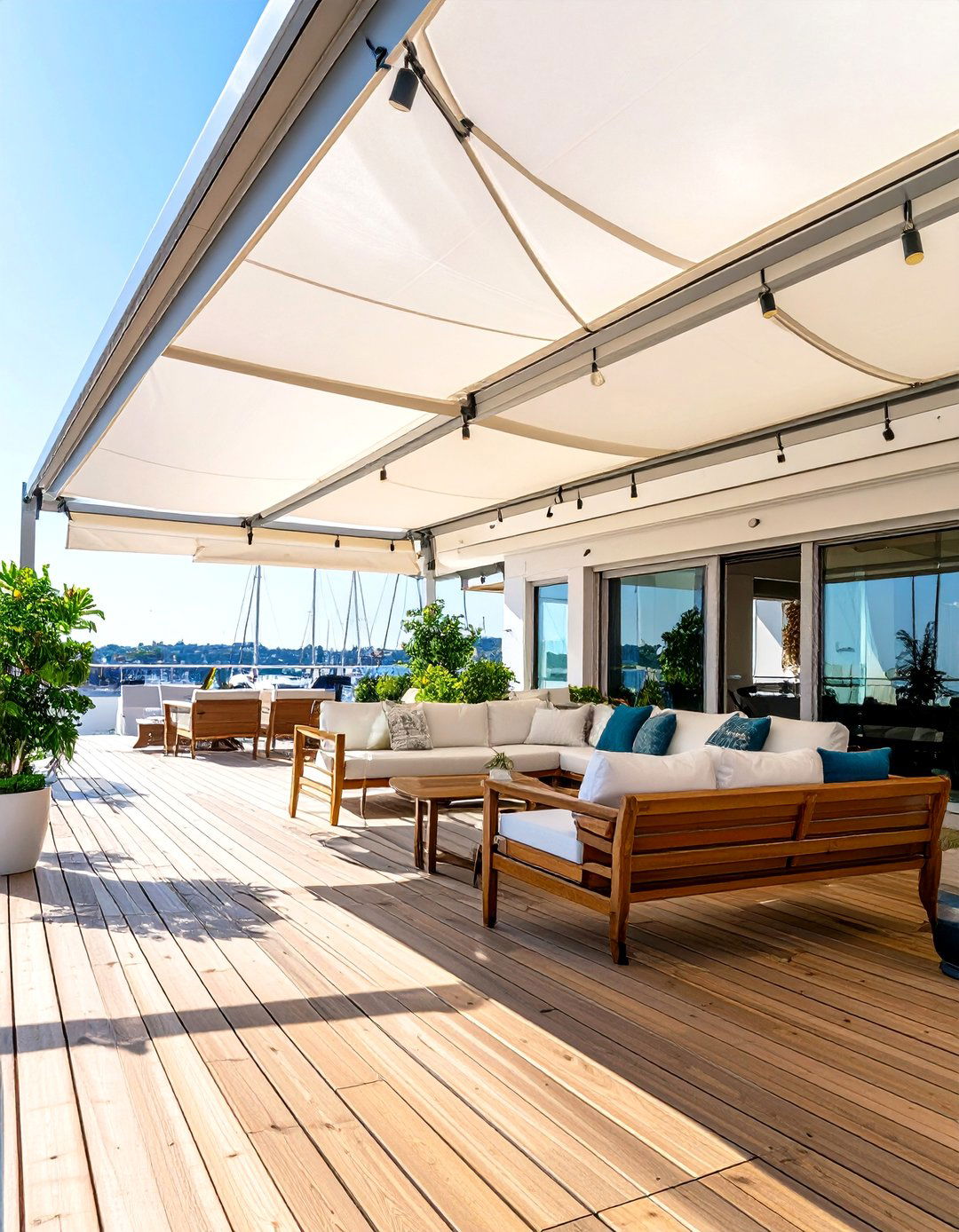 Retractable Fabric Sail Patio Ceiling - 20 patio ceiling ideas