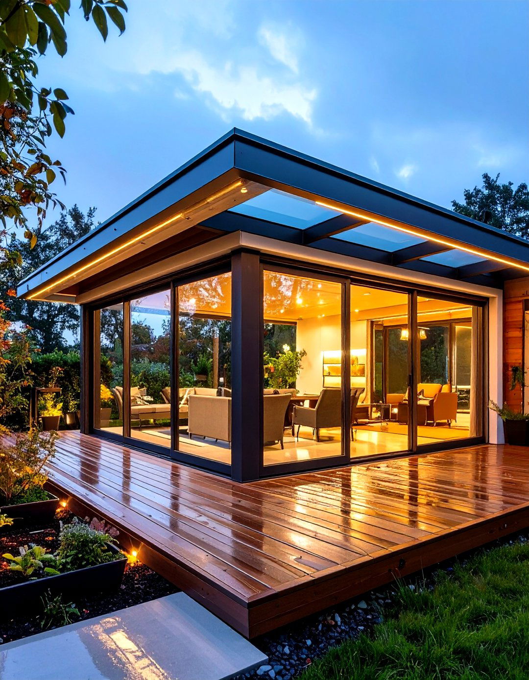 Retractable Roof Glass Porch Under the Stars - 20 Glass Porch Design Ideas