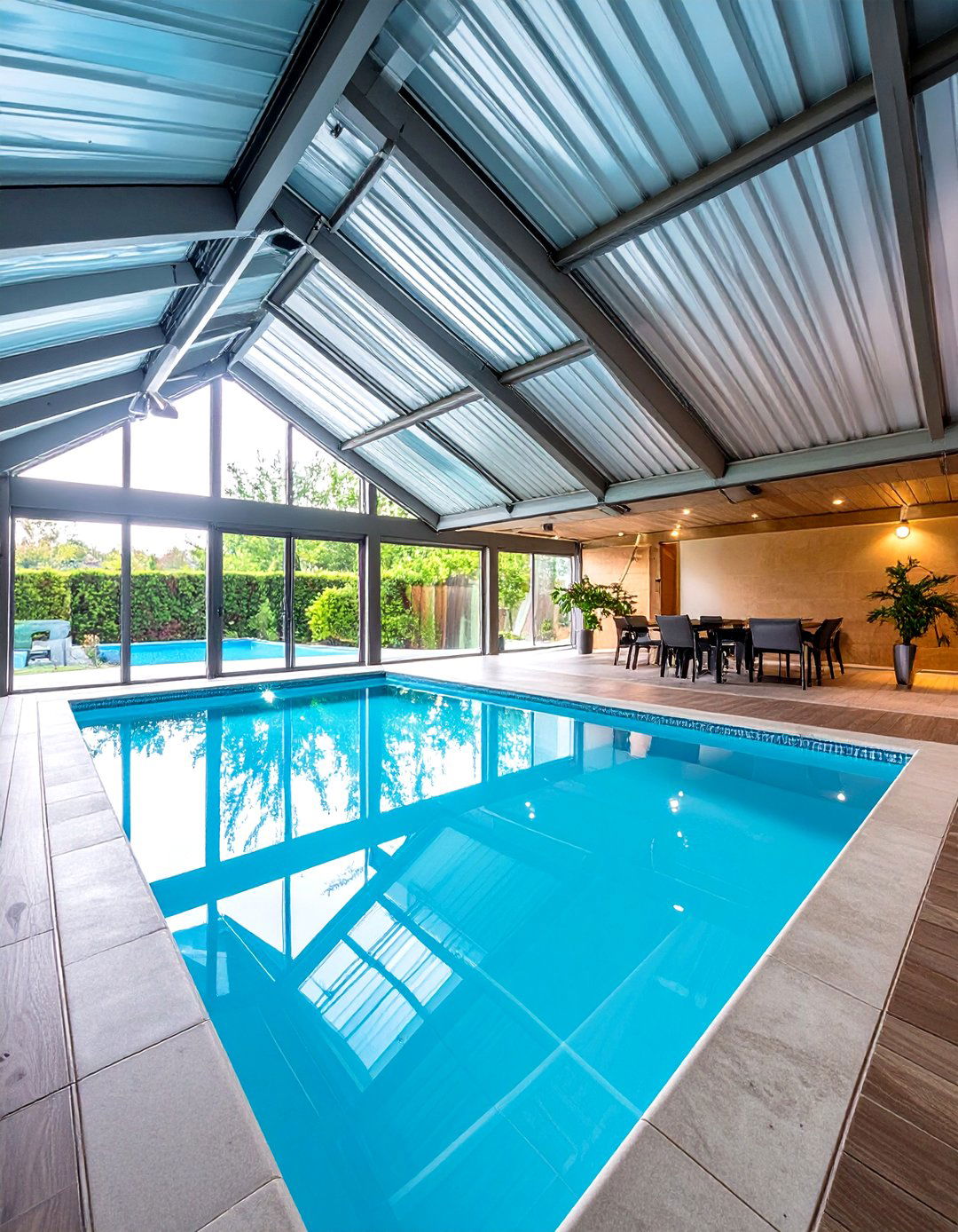 Retractable Roof Indoor Pool Seasonal Flexibility - 20 Indoor Pool Ideas