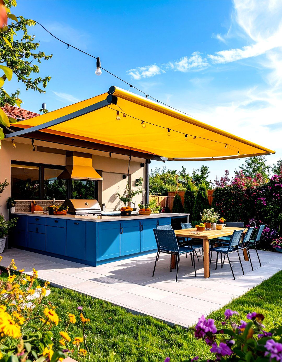 Retractable Roof - 20 Small Outdoor Kitchen Ideas