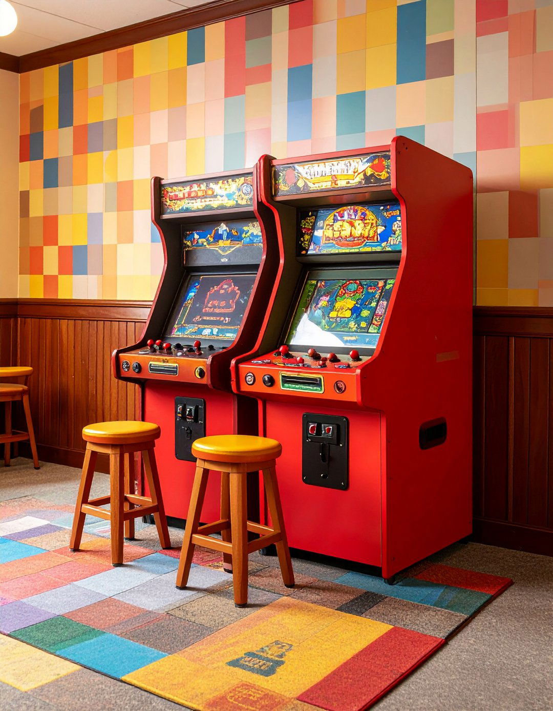 Retro Arcade Corner Energizes a Black Man Cave - 20 Black Man Cave Ideas