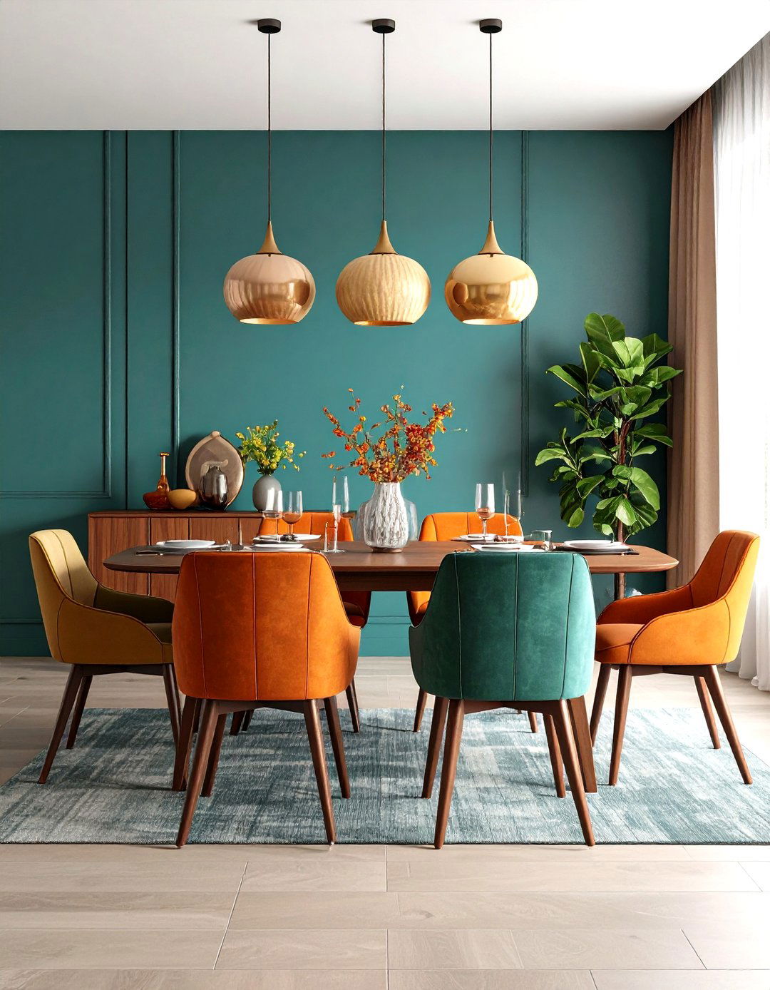 Retro Color Blocking Mid Century Modern Dining Room - 20 Mid-century Modern Dining Rooms